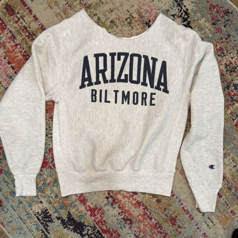 Champion Reverse Weave Sweatshirt Mens Medium Gray Arizona Cotton Crewneck VTG